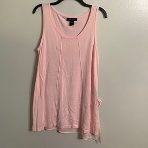 August Silk light pink tank, silky and soft lace up side detail size L